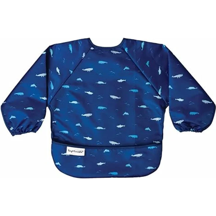 Tiny Twinkle Schmutzfestes Baby-Lätzchen mit Ärmeln, Pflegeleicht & Maschinenwaschbar, Ocean Life, für 6–24 Monate – Bild 4