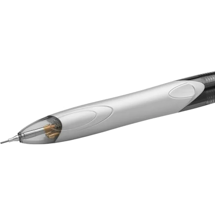 Bic 4 Colours M/HB 942104, Multifun Schreibstift mit HB-Bleistiftmine, 12 Stück, Weiß/Silber – Bild 3