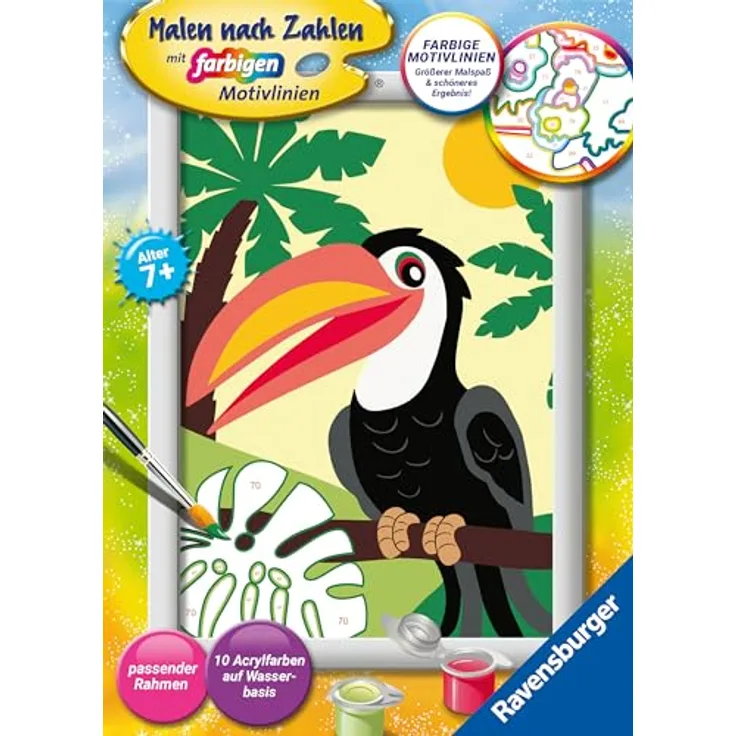 Ravensburger - Malen nach Zahlen 23762 - Tukan im Dschungel - Kinder ab 7 Jahren