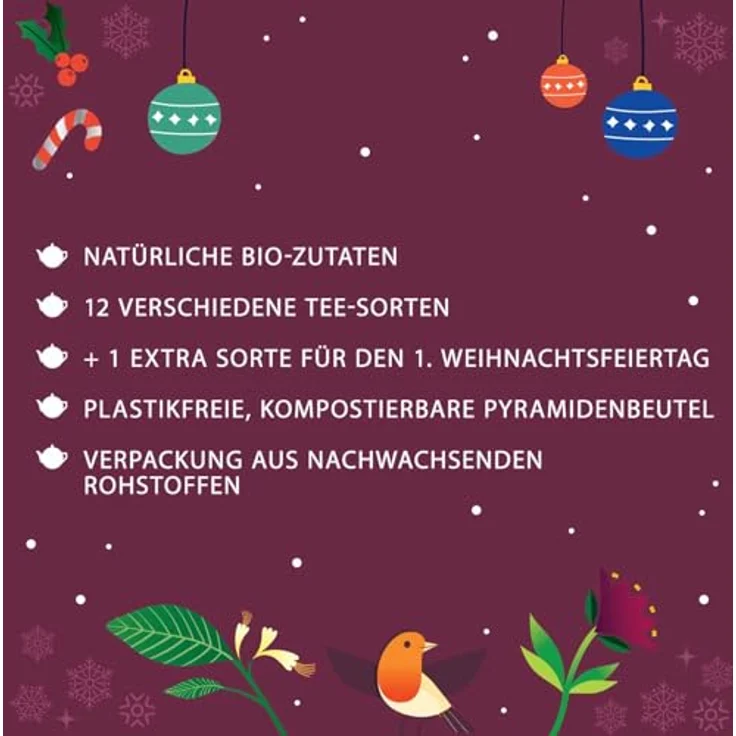 English Tea Shop ETS - Puzzle Tee Adventskalender "Happy Holiday", BIO, 25 erlesene Chai-Tees in 3 verschiedenen Motiven – Bild 8