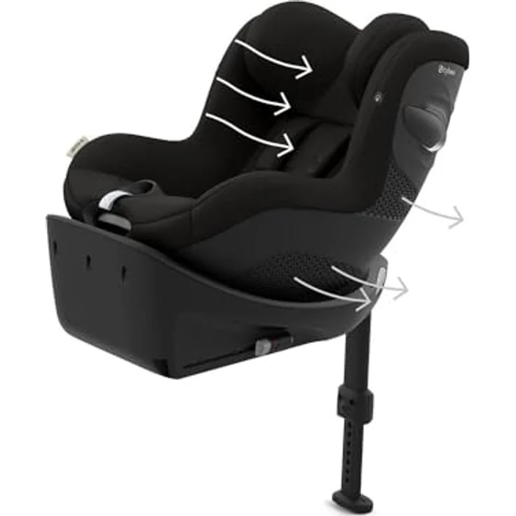 Cybex SIRONA Gi I-SIZE, Reboarder mit Neugeboreneneinlage, 360° Drehung, Magic Black – Bild 4