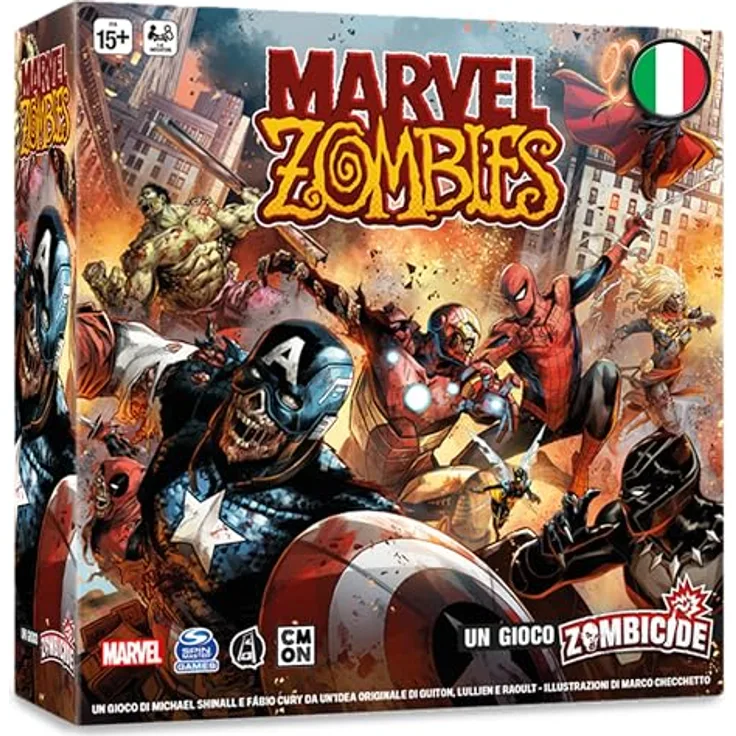 Asmodee Marvel Zombies - Brettspiel Zombicide für 1-6 Spieler, italienische Ausgabe, ab 14 Jahren