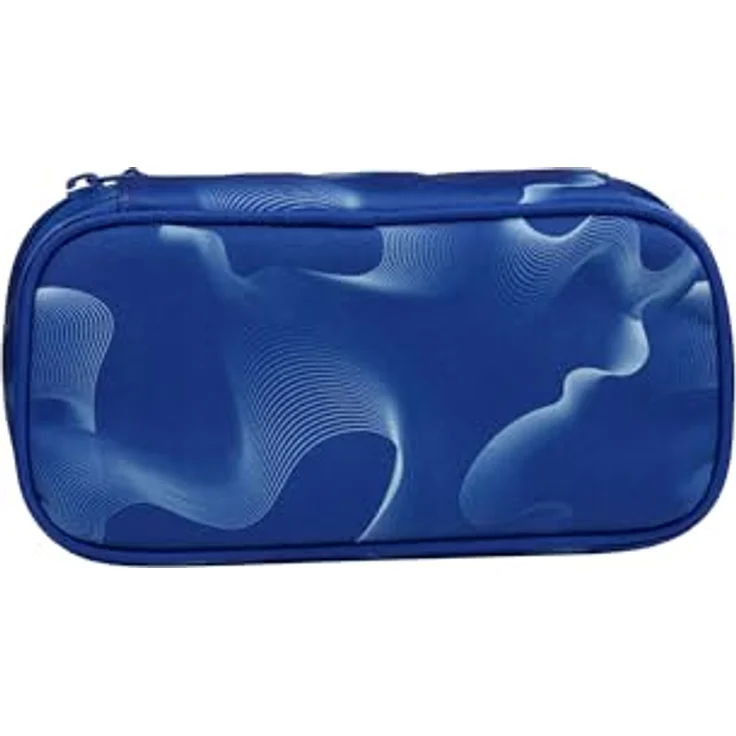 satch Schlamperbox extra groß inkl. Trennfach Reißverschlussfach Stiftehalter Geodreieck Sichtfenster für Stundenplan Vibrant Blue - Blau Federmäppchen – Bild 2