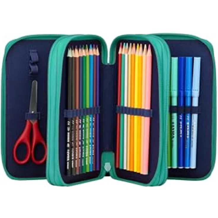 ergobag Maxi Mäppchen Set 40-Teilig, mit Lyra Bunt- und Filzstiften, Kleingeldfach, Lineal und Schere – Bild 2