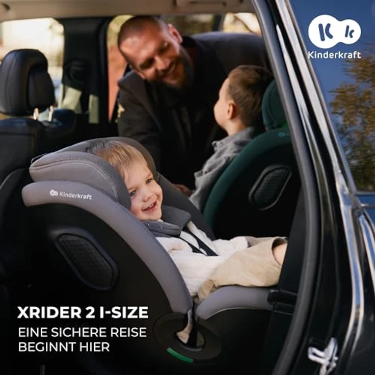 KinderKraft XRIDER 2 i-Size, Kindersitz mit Sicherheitsfeatures in grün – Bild 2