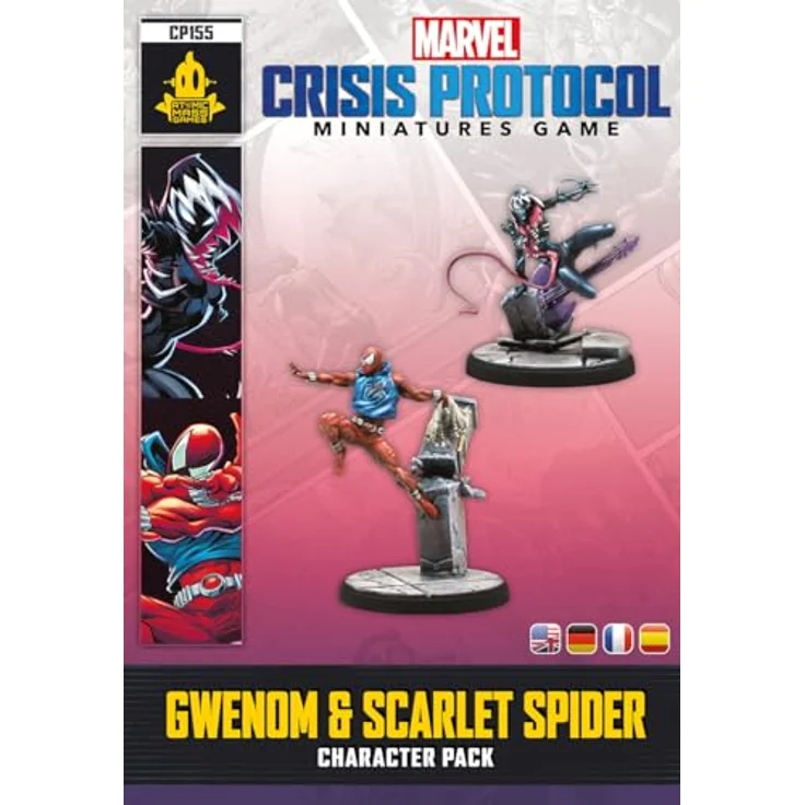 Atomic Mass Games Gwenom und Scarlet Spider Character Pack, Sammelfiguren für Marvel: Crisis Protocol mit hochdetaillierten Miniaturen und Spielkarten – Bild 2
