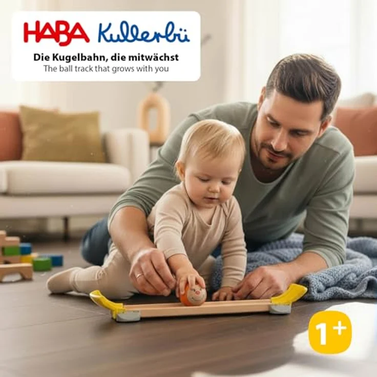 HABA Kullerbü Kugelbahn Klangtreppe Step by Step, Mitwachsendes Spielset mit 47 Teilen, Sound-Effekten und stabilen Klick-System, für Kinder ab 12 Monaten – Bild 2