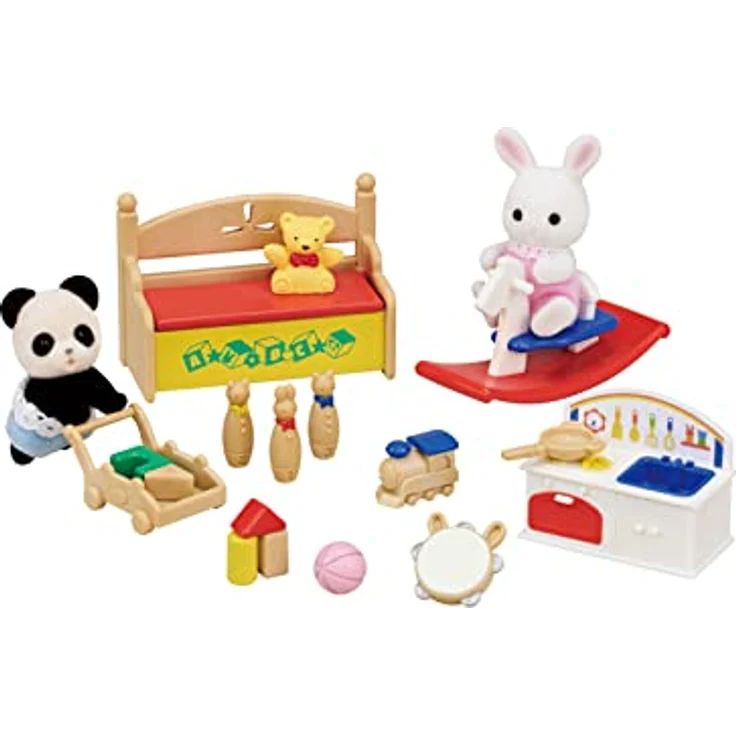 EPOCH Sylvanian Families 5709 Hase, Spielset mit 2 Babyfiguren, Kinderküche und Spielzeug, für Kinder ab 3 Jahren – Bild 10