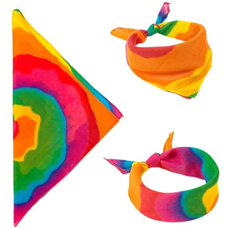 W WIDMANN MILANO Party Fashion Bandana, 55 x 55 cm, aus 100% Baumwolle, vielseitig einsetzbar als Halstuch oder Kopftuch, farbenfrohes Kostümaccessoire
