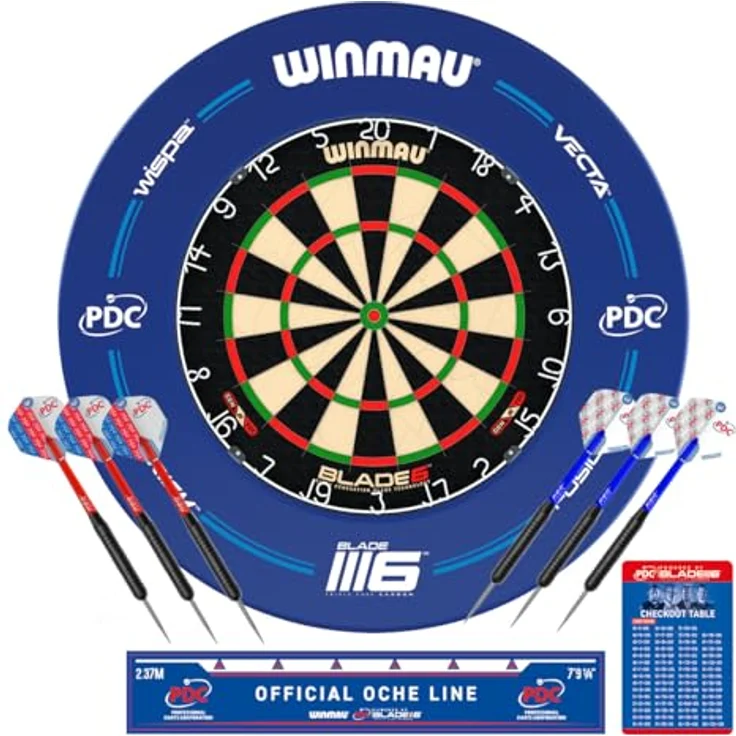 WINMAU Dartboard Surround Set PDC 5310, Dartschild mit PDC-Zertifikat, 43,6 cm Innendurchmesser, 67,5 cm Außendurchmesser – Bild 1