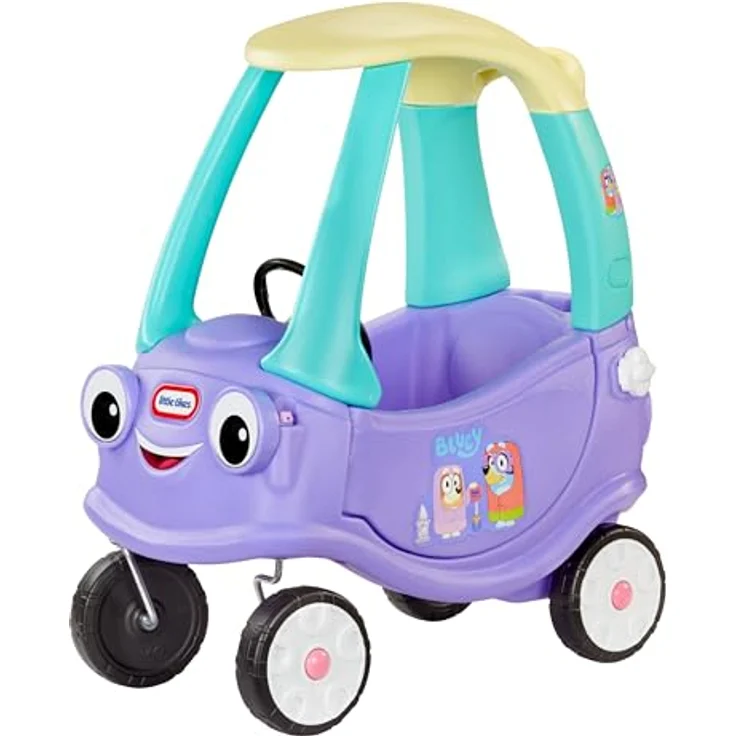 Little Tikes Bluey Grannies Car Coupe, Aufsitzauto mit 9 Soundclips, 2 Zubehörteilen und herausnehmbarer Bodenplatte für Jungen und Mädchen von 1-5 Jahren, blau – Bild 1
