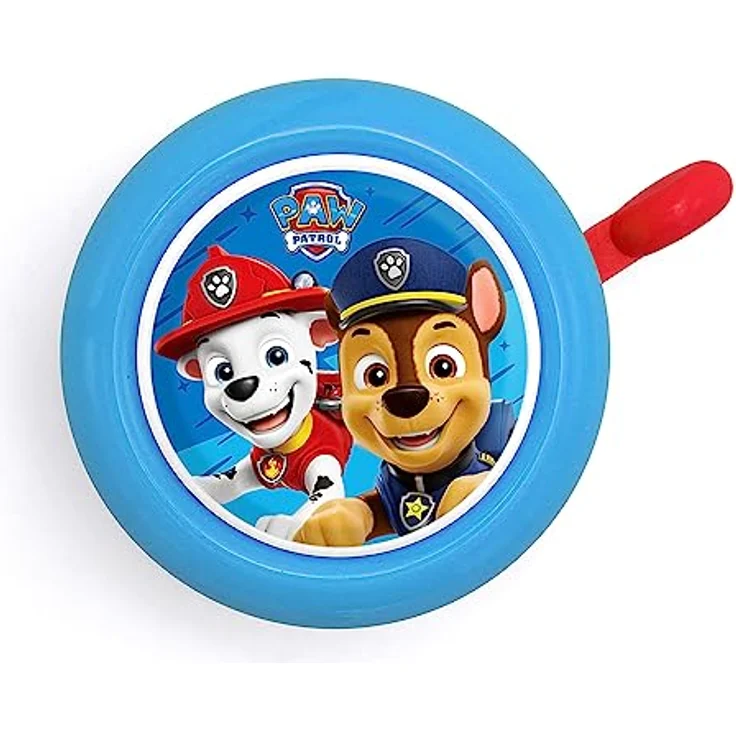 Seven Polska PAW Patrol Fietsbel, Fahrradklingel in Blau mit Marshall und Chase, Ø 55mm für Standardlenker – Bild 1