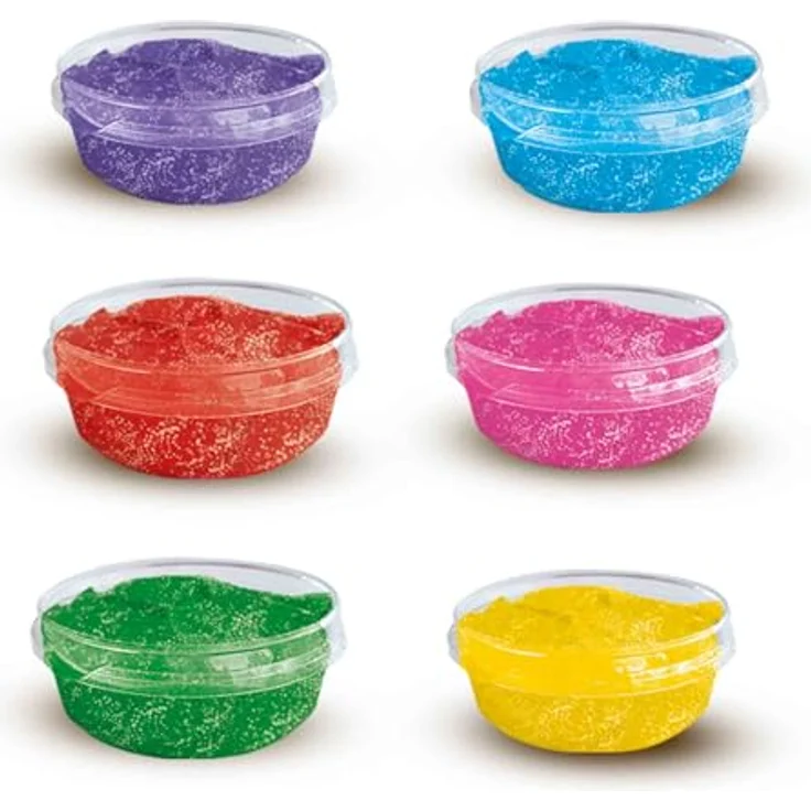 SES Creative Waschbare Glitzerfarbe für Kinder, 6 Dosen 45ml in Rosa, Violett, Gelb, Blau, ab 3 Jahren, kreatives Malset für künstlerische Aktivitäten – Bild 2