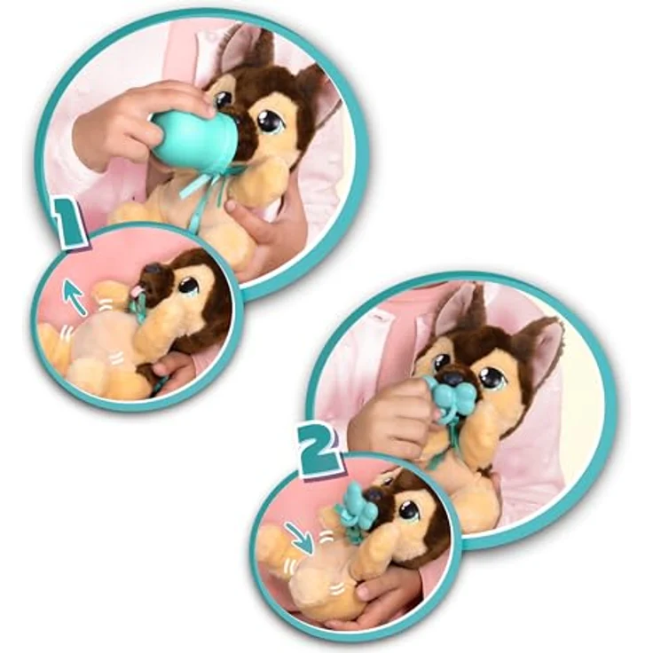 NoBrand Baby Paws Yummy, interaktives Plüschtier in Form eines Deutschen Schäferhundes, 17,5 cm, mehrfarbig, für Kinder ab 1,5 Jahren – Bild 5