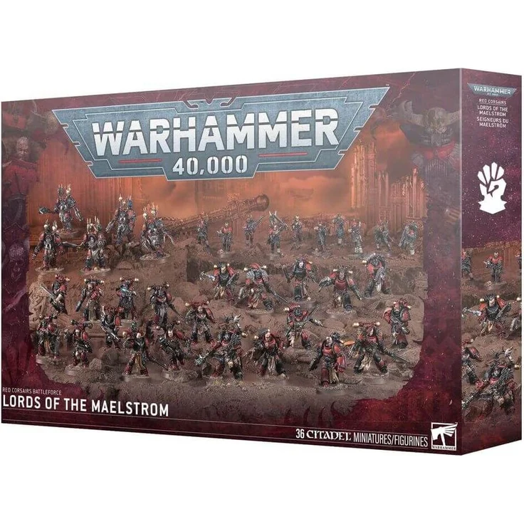 Games Workshop Warhammer 40.000 Chaos Space Marines Red Corsairs Battleforce Lords of the Maelstrom, 36 detailreiche Miniaturen mit personalisierbaren Abziehbildern – Bild 1