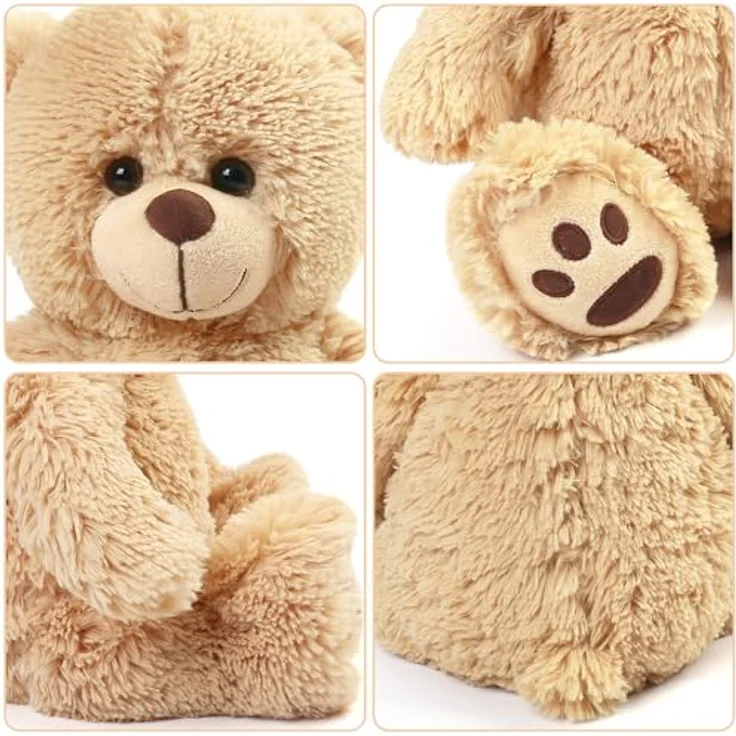 LotFancy Teddybär Plüschtier 38 cm, hellbrauner Teddy Bär, kuscheliges Stofftier für Kinder, ideales Geschenk zum Geburtstag und Valentinstag – Bild 3