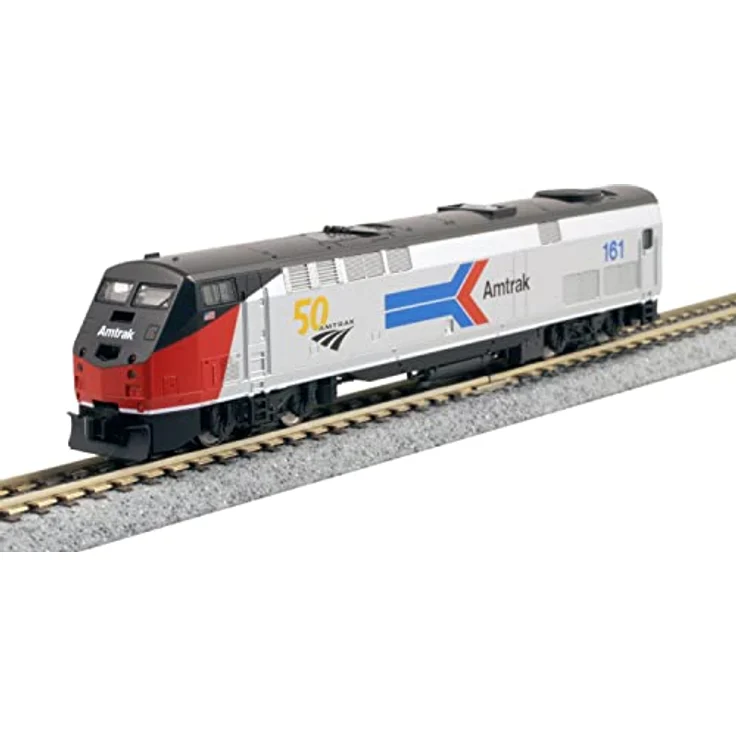 Kato GE P42 Amtrak Phase I #161 N Modelleisenbahn, Platinum Mist, Rot, Schwarz, 50th Anniversary Logo
