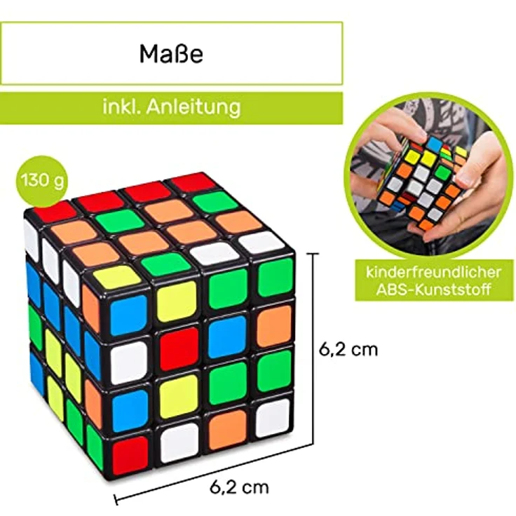 CUBIDI® Original Zauberwürfel 4x4 - Typ Los Angeles | Speed-Cube mit optimierten Dreheigenschaften | Magic Cube für Anfänger und Fortgeschrittene | mit aufgeklebten Farb-Sticker – Bild 3