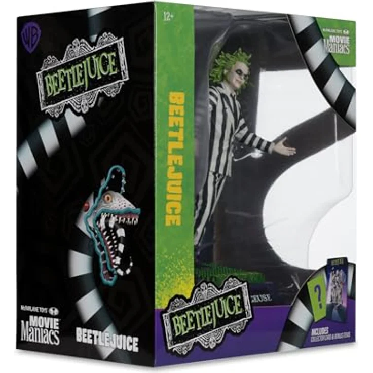 McFarlane Toys - Beetlejuice 15,2 cm große Pose-Figur, hoch dekoriert mit bedrucktem Hintergrund und umweltfreundlicher Basis, inklusive geheimem Bonusartikel – Bild 5