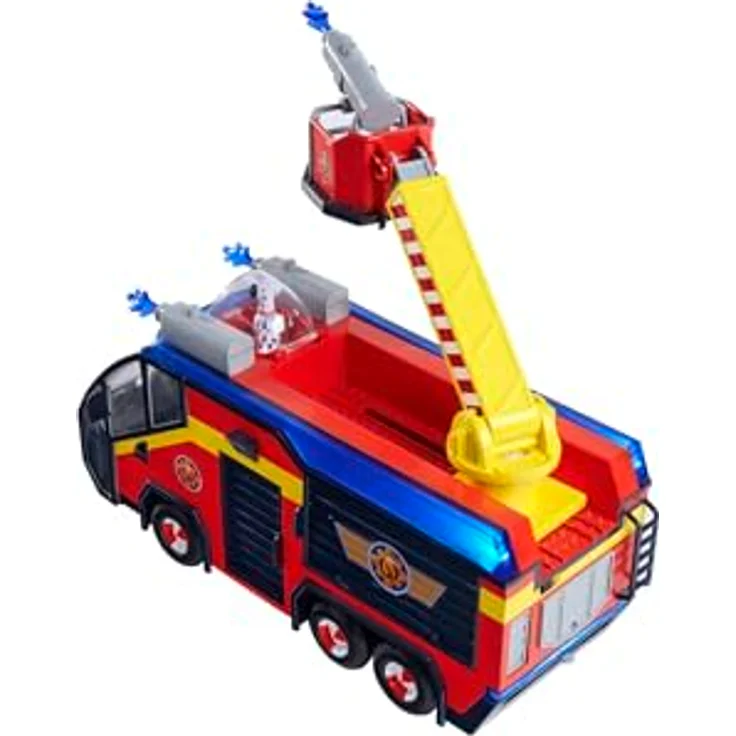 Simba Sam Jupiter, Feuerwehrlöschwagen mit ausziehbarer Leiter und Platz für Figuren – Bild 10