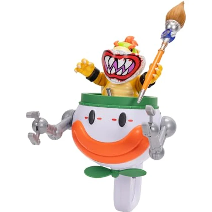 Nintendo Super Mario Galaxy Movie – 13 cm Bowser Jr.-Figur mit Clownauto, 17 Bewegungspunkten, Pinsel und Wasser-Enthüllungsaufklebern – Bild 2