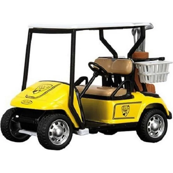 Toi-Toys Metal World Golfwagen, Spielzeugfahrzeug im Maßstab 1:20 mit Rückziehmotor, ca. 10x5x8cm, Metall und Kunststoff