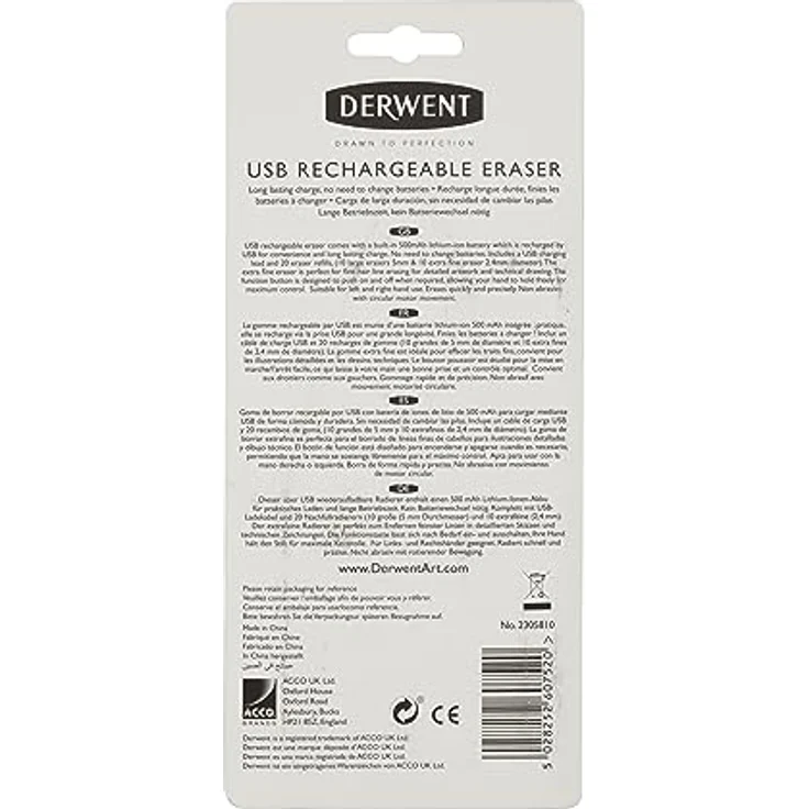 Derwent USB-Wiederaufladbarer Radierer, Ideal für Präzises Radieren, Professionelle Qualität, 2305810 – Bild 3