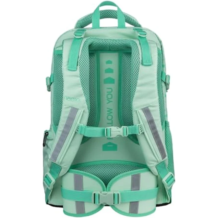 neoxx Active Pro Schulrucksack mit Laptopfach und ergonomischem Tragesystem, mint – Bild 4