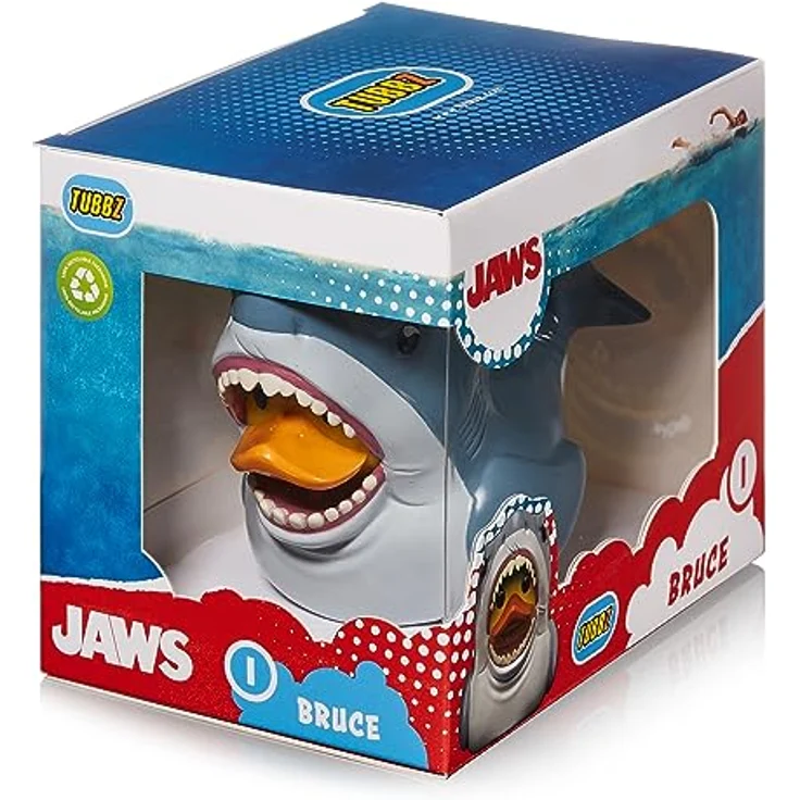 TUBBZ Box-Ausgabe Jaws Bruce der Hai Sammler-Vinyl-Gummiente Figur - Offizielles Der weiße Hai Merchandise - TV, Film & Videospiele, 9 cm (3,54 Zoll) in Display-Box, hochdetailliert – Bild 2