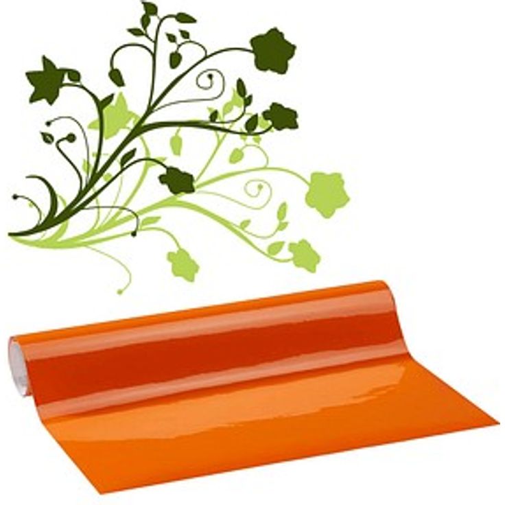 plottiX Vinylfolie permanent, orange, 31,5 cm x 1,0 m, ideal für Innen- und Außenbereich, stark haftend, hochglänzende Oberfläche