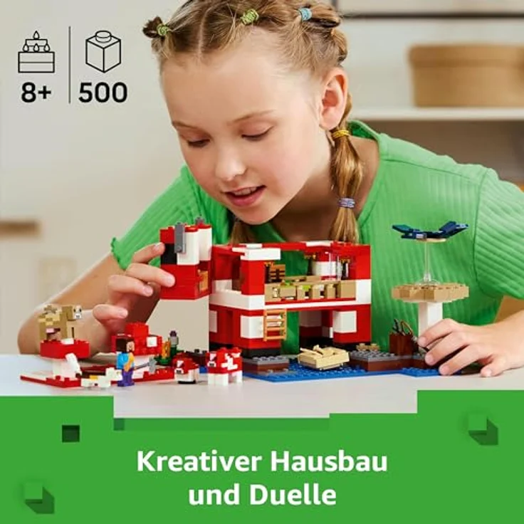 LEGO Minecraft Das Pilzkuh-Haus, Bauspielzeug zum Videospiel, mit Minifiguren Steve und weitere Charaktere, für Kinder ab 8 Jahren 21270 – Bild 2