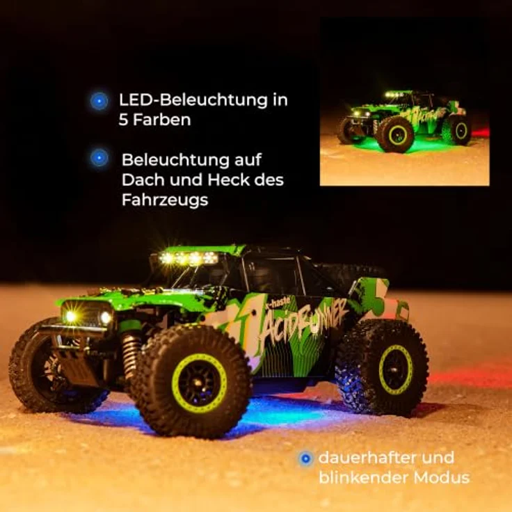 Overmax X-Haste, Ferngesteuertes RC Auto 1:20 4WD Offroad mit LED-Beleuchtung, 30 km/h, 2,4 GHz, Li-Ion Akku 600 mAh – Bild 3