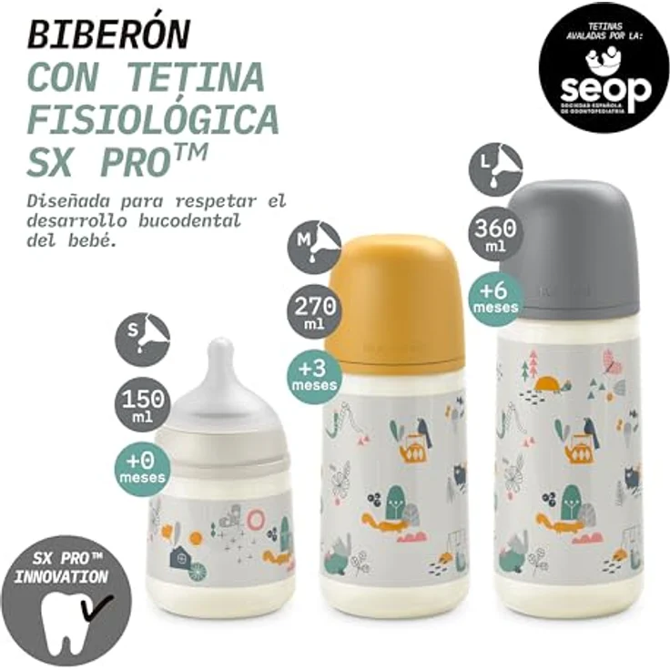 Suavinex Babyflasche Dreams 270ml, Anti-Kolik Sauger SX PRO, blau, geeignet für Neugeborene – Bild 5