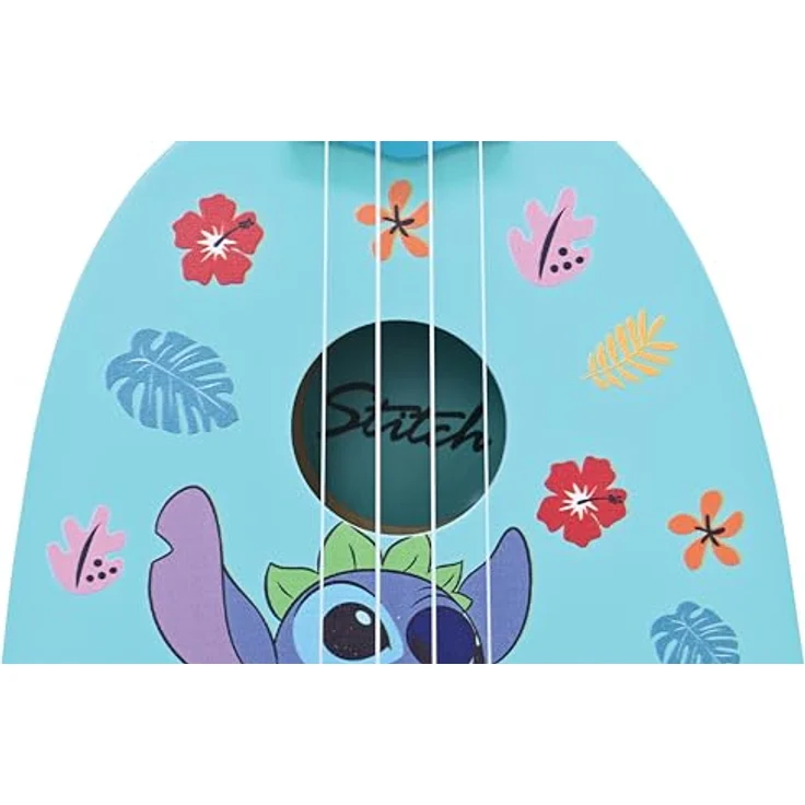 Lexibook Disney Stitch Holz-Ukulele mit echten Nylonsaiten, inkl. Anleitung, Blau – Bild 4