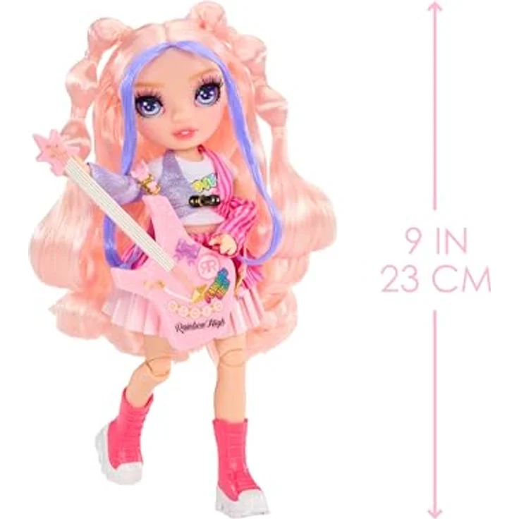 Rainbow High Anziehpuppe Jr High Rockband Fashion Dolls - Bella, Rockstar-Look mit E-Gitarre und Zubehör – Bild 5