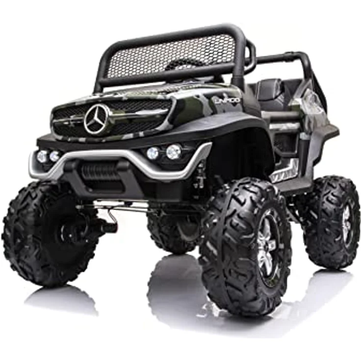 FINOOS Kinder elektroauto Mercedes Unimog 12V Elektroauto für Kinder, kinderauto mit 2,4 Ghz Fernbedienung, Allrad angetrieben, 12V 10Ah Batterie, 1-5 Jahre (Camouflage) – Bild 1