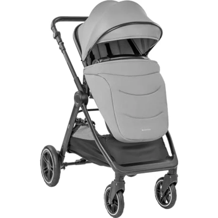 Kikka Boo Kombikinderwagen Ava 3 in 1, mit Babywanne, Babyschale, gefederten Gummirädern, Farbe: grau – Bild 2