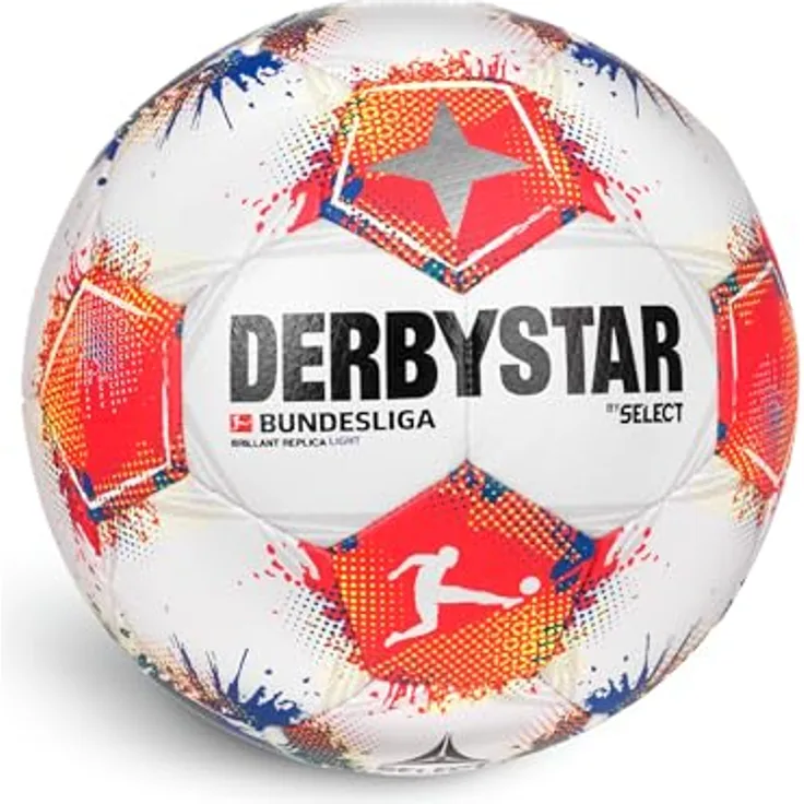 Derbystar Bundesliga Brillant Replica Light v25, Jugend-Freizeitball, Dual Bonded, reduziertes Gewicht ca. 350 g, SR-Blase