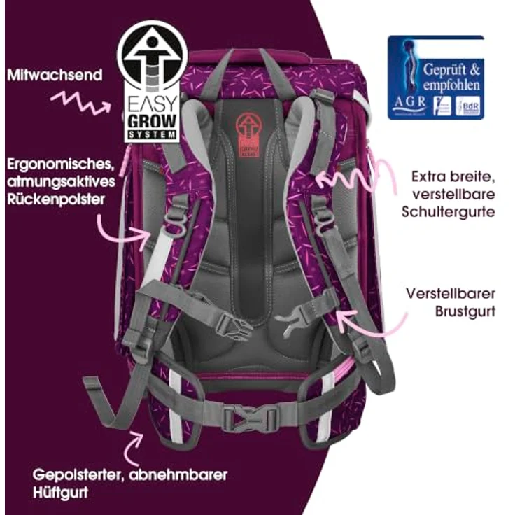 Step by Step Schulranzen SPACE Schulranzen-Set, Mehrfarbig mit ergonomischem Design und hohem Stauraum – Bild 4