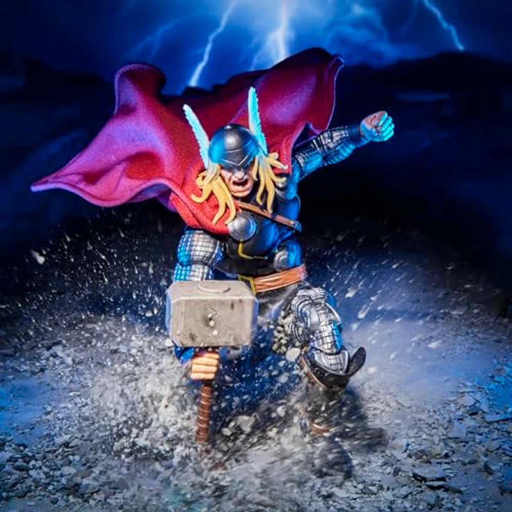 Marvel Legends Maximum Series Thor, Deluxe Action-Figur (15 cm) mit über 20 Bewegungspunkten, 14 Accessoires und weichem Umhang für starke Posen – Bild 3