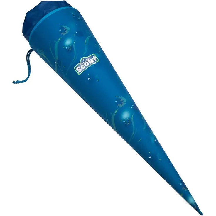 Scout Schultüte, Schultüte Deep Sea, 67 cm, aus Polyester mit Zugbandverschluss