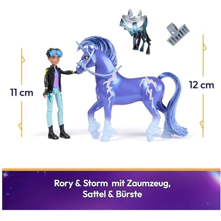 Spin Master Anziehpuppe Unicorn Academy - Rory & Einhorn Storm, mit beweglichen Gelenken und echter Mähne – Bild 2