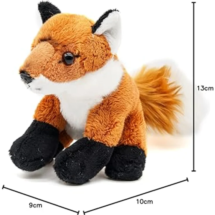 Uni-Toys Fuchs Plushie, 13 cm Plüsch-Waldtier aus hochwertiger Polyester-Faser, mit recyceltem Füllmaterial – Bild 4