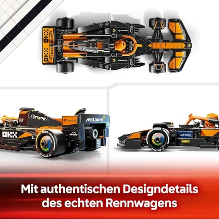 LEGO Speed Champions 77251 McLaren F1® Team MCL38, Bausatz für Formel 1 Rennauto mit 1 Minifigur, 269 Teile, Mehrfarbig – Bild 7
