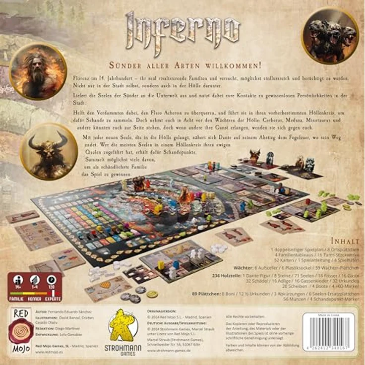 Strohmann Games Inferno Expertenspiel Brettspiel, 1-4 Spieler, ab 14+ Jahren, 120 Minuten, Deutsch – Bild 3