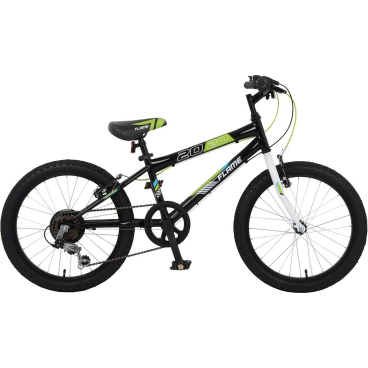 T&Y Trade Kinderfahrrad 20 Zoll Mountainbike Flame Grün, 6 Gang Shimano, Kettenschaltung