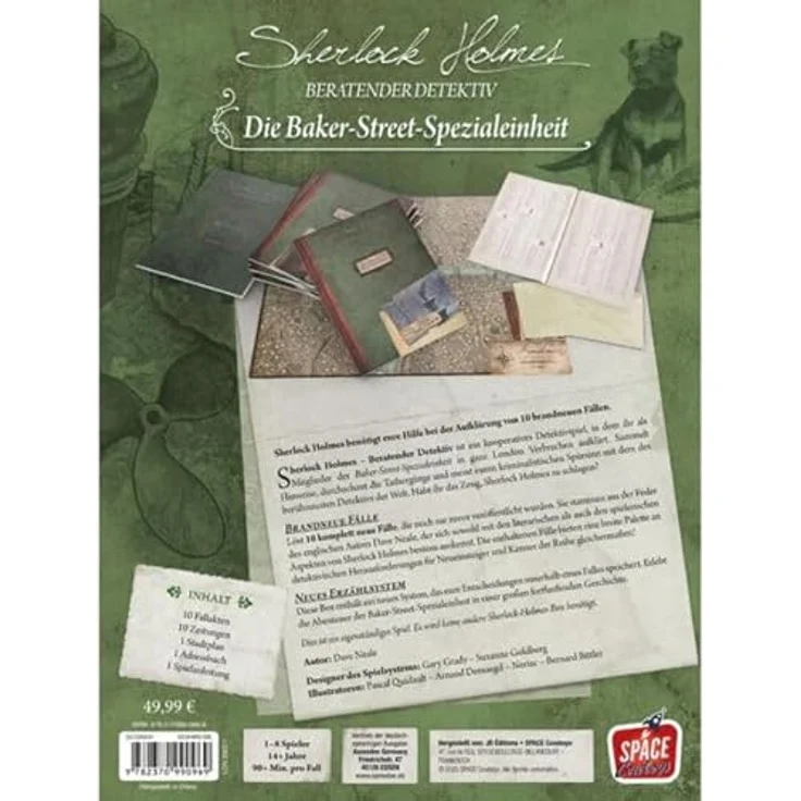 Space Cowboys Sherlock Holmes - Beratender Detektiv: Die Baker-Street-Spezialeinheit, kooperatives Brettspiel für 1-8 Spieler, ab 14 Jahren, mit 10 neuen Fällen und innovative Spielfortschrittsdokumentation – Bild 2