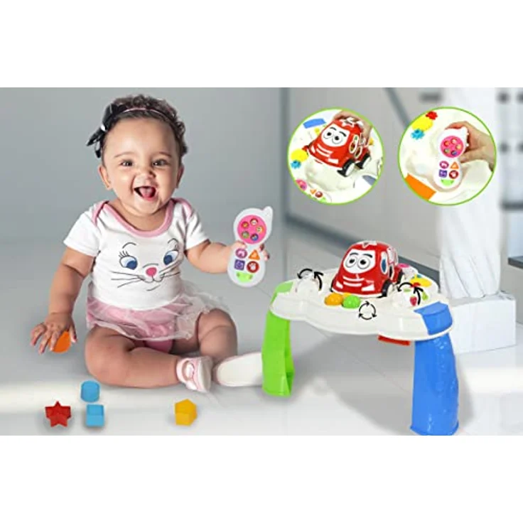 JAMARA KIDS Spieltisch mit Formauto und Handy, Lerncomputer mit LED Lichteffekten, Weiß – Bild 2
