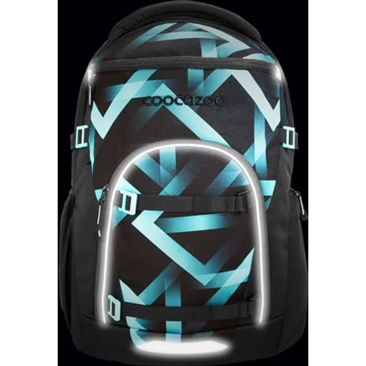 Coocazoo Byte Schulrucksack, ergonomisches Tragesystem, 28 Liter Volumen, Schwarz mit reflektierenden Flächen – Bild 6
