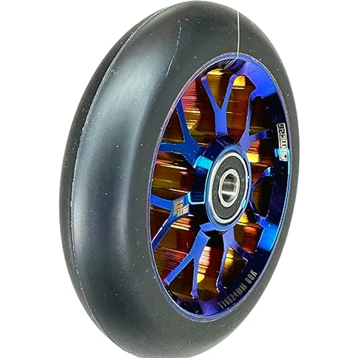 Fantic26 Spy7 Stunt-Scooter Rolle 110mm Abec11 Blauchrome/Pu Schwarz – Bild 3